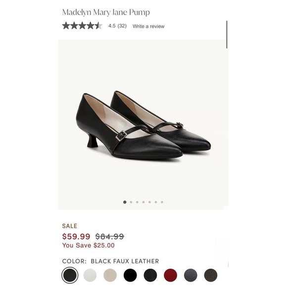 LifeStride Madelyn Black Faux Leather Mary Jane Kitten Heel Pump 7.5W wide new - Picture 2 of 11